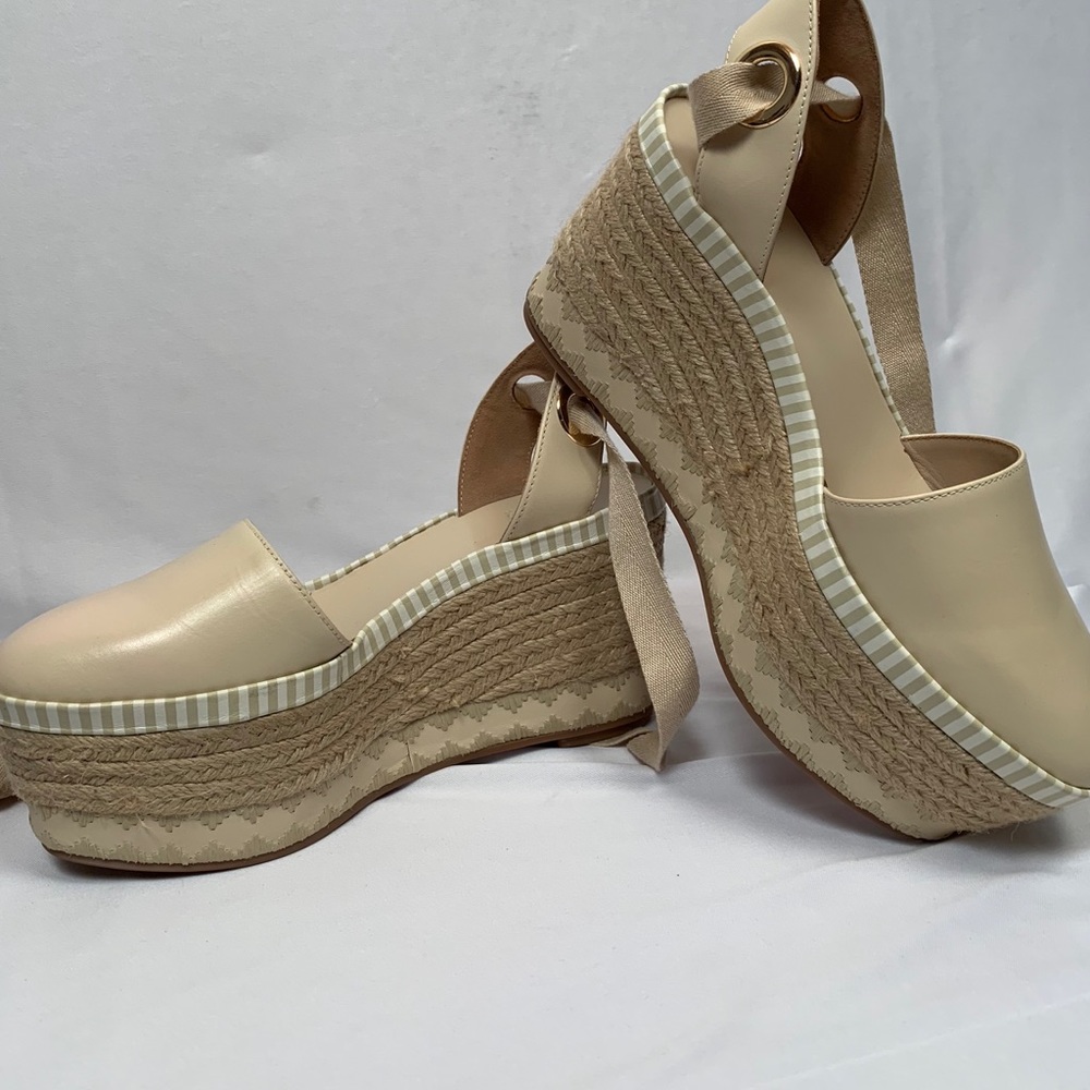 New Tory Burch Espadrille Platform Sandal Shoes - Picture 3 of 8